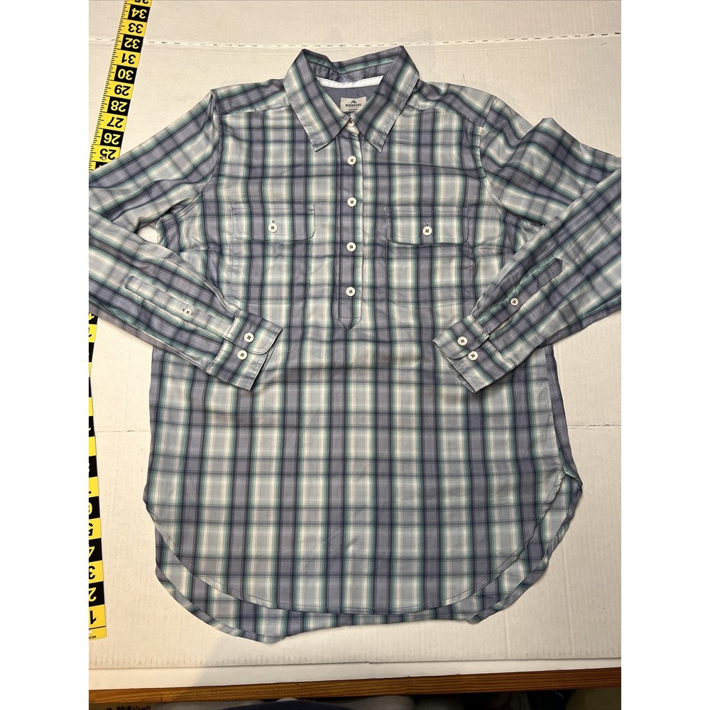 Ridgecut Toughwear‎ Shirt Women's Medium Pullover 1/2 Button Top Plaid